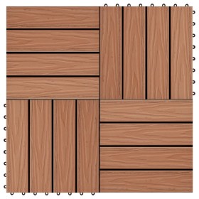 Porch tiles with deep relief WPC 1 m² light brown 11 pcs by vidaXL, Floors and carpets - Ref: Foro24-45034, Price: 69,99 €, D...