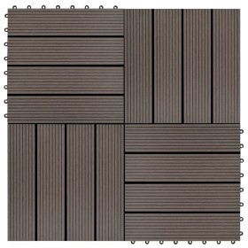 WPC porch tiles 30x30 cm 1 m² dark brown 11 pcs by vidaXL, Floors and carpets - Ref: Foro24-45025, Price: 61,99 €, Discount: %