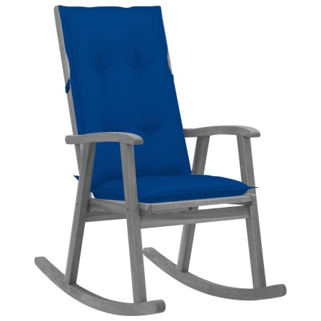 Rocking chair with solid gray acacia wood cushions by vidaXL, Garden chairs - Ref: Foro24-3064234, Price: 204,79 €, Discount: %