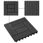 Baldosas de porche de WPC 30x30 cm 1 m² negro 11 unidades de vidaXL, Suelos y moquetas - Ref: Foro24-45026, Precio: 60,99 €, ...