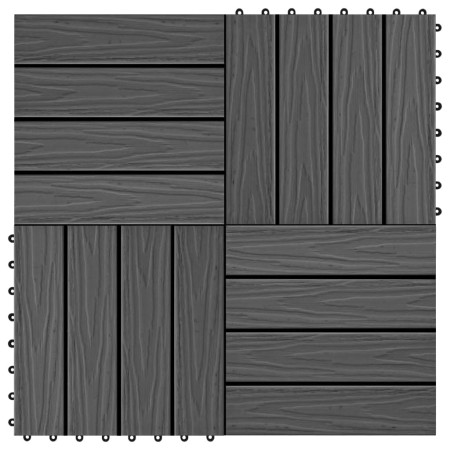 Tief geprägte WPC-Terrassenplatten 30x30 cm 1 m² schwarz 11 Stück von vidaXL, Böden und Teppiche - Ref: Foro24-45036, Preis: ...