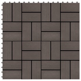 WPC porch tiles 30x30 cm 1 m² dark brown 11 pcs by vidaXL, Floors and carpets - Ref: Foro24-45033, Price: 54,99 €, Discount: %