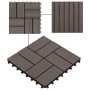 WPC porch tiles 30x30 cm 1 m² dark brown 11 pcs by vidaXL, Floors and carpets - Ref: Foro24-45033, Price: 58,03 €, Discount: %