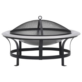 Brasero de jardín con parrilla acero inoxidable 76 cm de vidaXL, Chimeneas - Ref: Foro24-46530, Precio: 101,25 €, Descuento: %