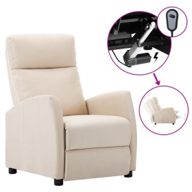 Sillón reclinable eléctrico de tela crema de vidaXL, Sillones - Ref: Foro24-3073645, Precio: 221,99 €, Descuento: %