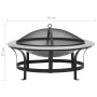 Brasero de jardín con parrilla acero inoxidable 76 cm de vidaXL, Chimeneas - Ref: Foro24-46530, Precio: 105,58 €, Descuento: %