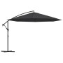 Sombrilla voladiza con poste de aluminio negro 350 cm de vidaXL, Sombrillas - Ref: Foro24-47130, Precio: 136,05 €, Descuento: %