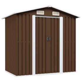 Brown steel garden storage shed 204x132x186 cm by vidaXL, Sheds - Ref: Foro24-47029, Price: 223,20 €, Discount: %