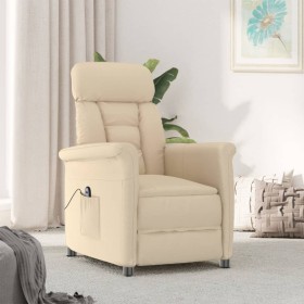 Sillón reclinable eléctrico piel de ante sintético crema de vidaXL, Sillones - Ref: Foro24-3073589, Precio: 234,15 €, Descuen...