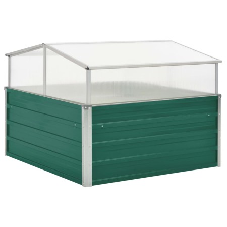 Invernadero de acero galvanizado verde 100x100x77 cm de vidaXL, Maceteros y jardineras - Ref: Foro24-47020, Precio: 91,27 €, ...