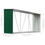 Casetilla para leña acero galvanizado verde 330x84x152 cm de vidaXL, Accesorios para bolsas y soportes de leña - Ref: Foro24-...