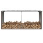 Brown galvanized steel firewood box 330x92x153 cm by vidaXL, Accessories for bags and firewood holders - Ref: Foro24-47087, P...