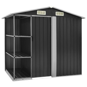 Garden shed and anthracite iron shelving 205x130x183 cm by vidaXL, Sheds - Ref: Foro24-47106, Price: 301,99 €, Discount: %