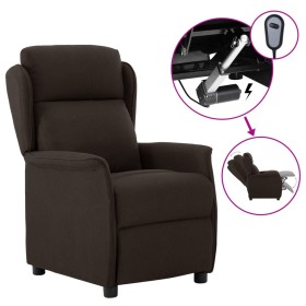 Sillón reclinable eléctrico tela marrón oscuro de vidaXL, Sillones - Ref: Foro24-3073621, Precio: 227,55 €, Descuento: %