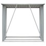 Casetilla para leña acero galvanizado verde 163x83x154 cm de vidaXL, Accesorios para bolsas y soportes de leña - Ref: Foro24-...