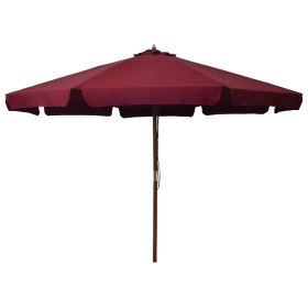 Garden umbrella with burgundy wooden pole 330 cm by vidaXL, Umbrellas - Ref: Foro24-47216, Price: 110,99 €, Discount: %