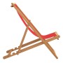 Folding beach chair solid teak wood red by vidaXL, Garden chairs - Ref: Foro24-47417, Price: 59,70 €, Discount: %