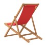 Folding beach chair solid teak wood red by vidaXL, Garden chairs - Ref: Foro24-47417, Price: 59,70 €, Discount: %