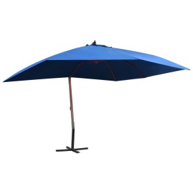 Hanging garden umbrella with blue wooden pole 400x300cm by vidaXL, Umbrellas - Ref: Foro24-47123, Price: 142,99 €, Discount: %