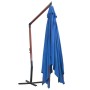 Sombrilla de jardín colgante con palo de madera azul 400x300cm de vidaXL, Sombrillas - Ref: Foro24-47123, Precio: 142,24 €, D...