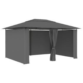 Carpa de jardín con cortinas gris antracita 4x3 m