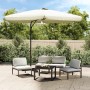 Garden umbrella with steel pole 300 cm sand white by vidaXL, Umbrellas - Ref: Foro24-47313, Price: 101,64 €, Discount: %