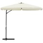 Garden umbrella with steel pole 300 cm sand white by vidaXL, Umbrellas - Ref: Foro24-47313, Price: 101,64 €, Discount: %