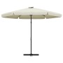 Garden umbrella with steel pole 300 cm sand white by vidaXL, Umbrellas - Ref: Foro24-47313, Price: 101,64 €, Discount: %