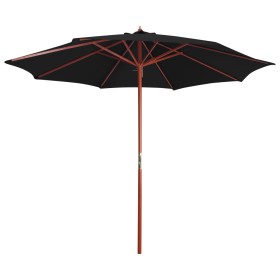 Garden umbrella with black wooden pole 300x258 cm by vidaXL, Umbrellas - Ref: Foro24-47124, Price: 92,41 €, Discount: %