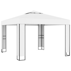 Gazebo with double white roof 3x3 m by vidaXL, Tents and gazebos - Ref: Foro24-47950, Price: 208,86 €, Discount: %