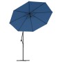 Cantilever umbrella with LED lights and light blue steel pole 300 cm by vidaXL, Umbrellas - Ref: Foro24-47137, Price: 129,23 ...