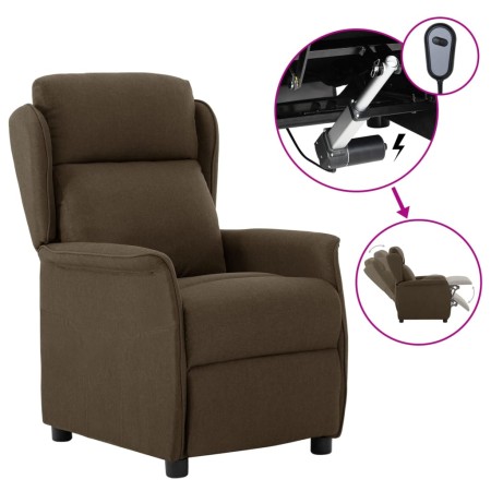 Brown Fabric Electric Recliner by vidaXL, Armchairs - Ref: Foro24-3073620, Price: 271,89 €, Discount: %