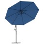 Sombrilla voladiza con poste de aluminio azul 350 cm de vidaXL, Sombrillas - Ref: Foro24-47131, Precio: 115,45 €, Descuento: %