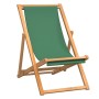 Folding beach chair solid green teak wood by vidaXL, Garden chairs - Ref: Foro24-47416, Price: 51,01 €, Discount: %