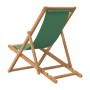 Klappbarer Strandstuhl aus massivem grünem Teakholz von vidaXL, Gartenstühle - Ref: Foro24-47416, Preis: 43,99 €, Rabatt: %