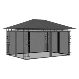 Cenador con mosquitera gris antracita 4x3x2,73 m 180 g/m² de vidaXL, Carpas y cenadores - Ref: Foro24-47973, Precio: 302,99 €...