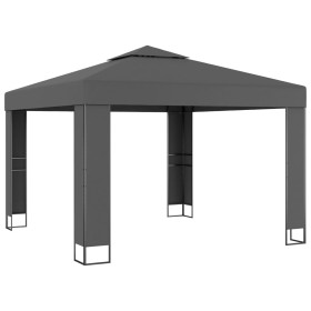 Cenador con doble techo gris antracita 3x3 m de vidaXL, Carpas y cenadores - Ref: Foro24-47952, Precio: 257,99 €, Descuento: %