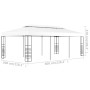 Weißes Gartenpavillon-Vordach 6x3 m von vidaXL, Zelte und Pavillons - Ref: Foro24-47957, Preis: 342,99 €, Rabatt: %