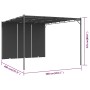 Garden gazebo with anthracite gray side curtain 4x3x2.25 m by vidaXL, Tents and gazebos - Ref: Foro24-47996, Price: 224,10 €,...