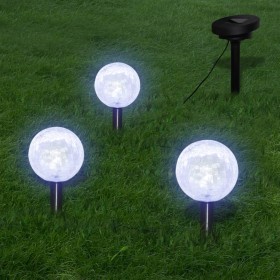 LED garden ball lamps anchors and solar panels 3 pcs by vidaXL, Outdoor lighting - Ref: Foro24-40870, Price: 26,58 €, Discoun...