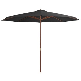 Garden umbrella with wooden pole 350 cm anthracite gray by vidaXL, Umbrellas - Ref: Foro24-44529, Price: 120,75 €, Discount: %