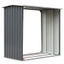 Wood storage shed, galvanized steel, gray, 172x91x154 cm by vidaXL, Accessories for bags and firewood holders - Ref: Foro24-4...