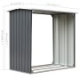 Wood storage shed, galvanized steel, gray, 172x91x154 cm by vidaXL, Accessories for bags and firewood holders - Ref: Foro24-4...