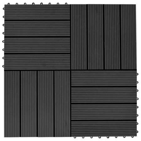 Baldosas de porche de WPC 30x30 cm 1 m² negro 11 unidades de vidaXL, Suelos y moquetas - Ref: Foro24-45023, Precio: 59,99 €, ...