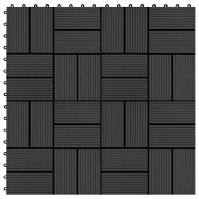 WPC porch tiles 30x30 cm 1 m² black 11 units by vidaXL, Floors and carpets - Ref: Foro24-45031, Price: 53,99 €, Discount: %