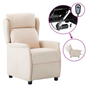 Sillón reclinable eléctrico de tela crema de vidaXL, Sillones - Ref: Foro24-3073625, Precio: 199,99 €, Descuento: %