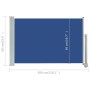 Toldo lateral retráctil de jardín azul 60x300 cm de vidaXL, Sombrillas - Ref: Foro24-48356, Precio: 52,13 €, Descuento: %