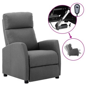 Sillón reclinable eléctrico tela gris claro de vidaXL, Sillones - Ref: Foro24-3073636, Precio: 184,99 €, Descuento: %