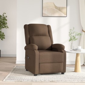 Sillón reclinable eléctrico de tela marrón de vidaXL, Sillones - Ref: Foro24-3073729, Precio: 252,99 €, Descuento: %