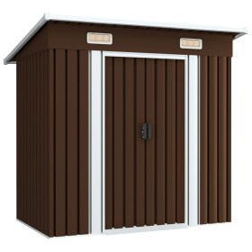 Garden storage shed, brown steel, 194x121x181 cm by vidaXL, Sheds - Ref: Foro24-47027, Price: 212,08 €, Discount: %